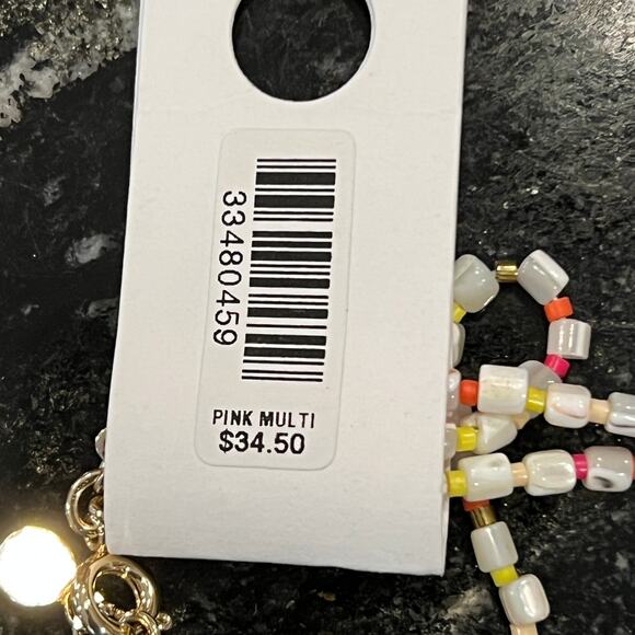 NWT LOFT Pearlized Multi-Strand Ivory, Pink & Yellow Beaded Bracelet - Picture 10 of 10